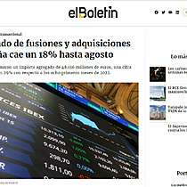El mercado de fusiones y adquisiciones en Espaa cae un 18% hasta agosto